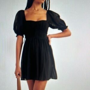 Abercrombie Ruched Ruffle Puff Sleeve Mini Dress